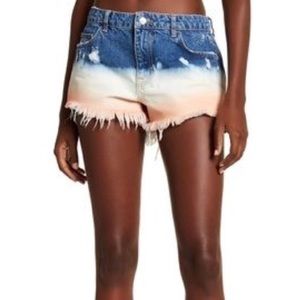 NWT Free People Dip Dye Denim Shorts